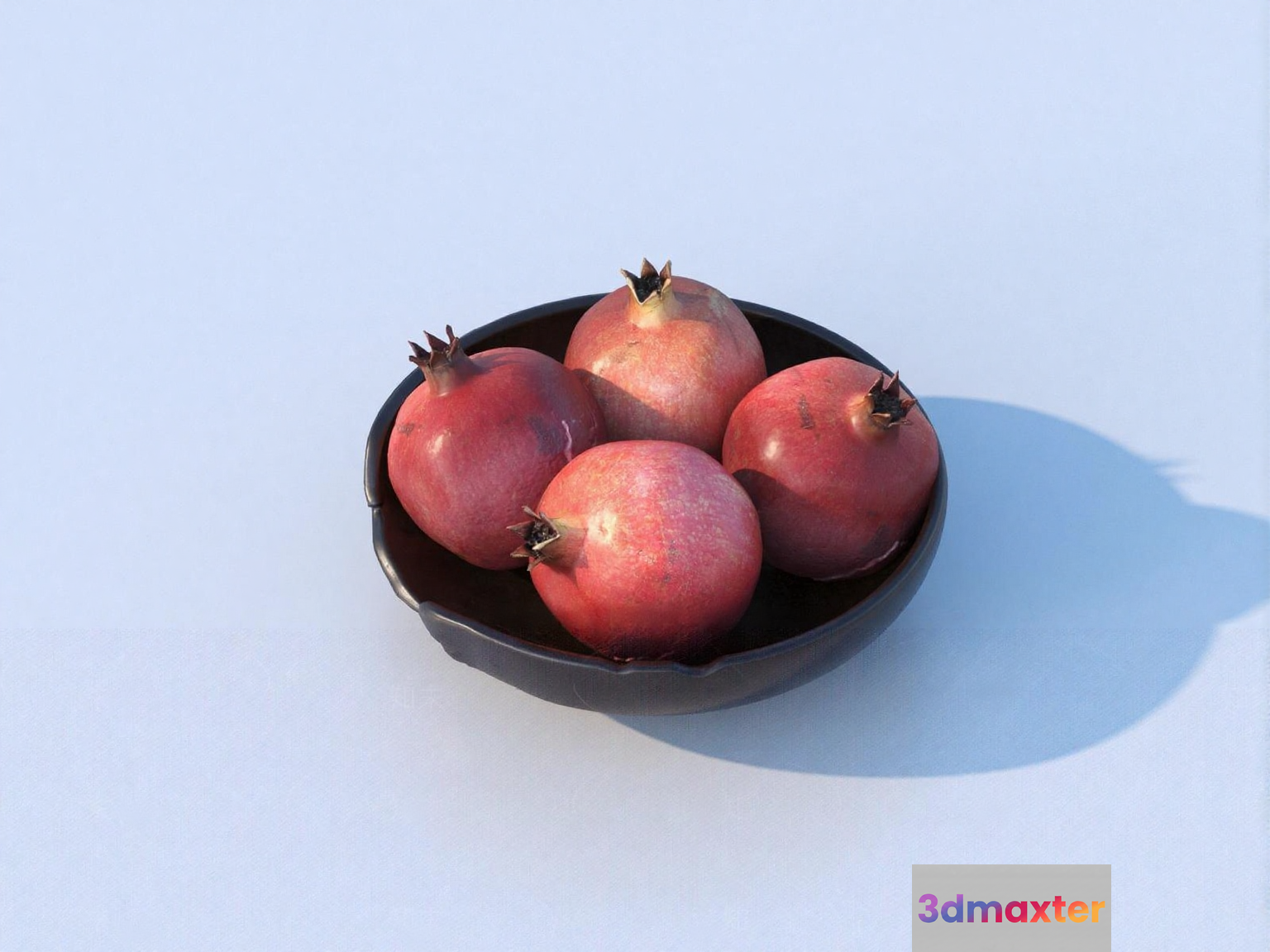 A Bowl Of Pomegranates 3D Model - 16967 - VRAY Render