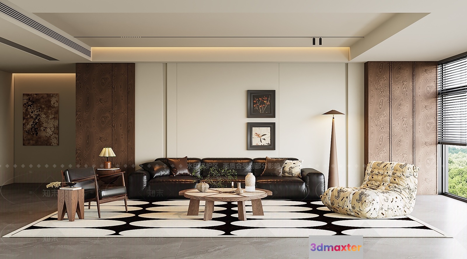 Modern Living Room 3D Model - 8421 - VRAY Render