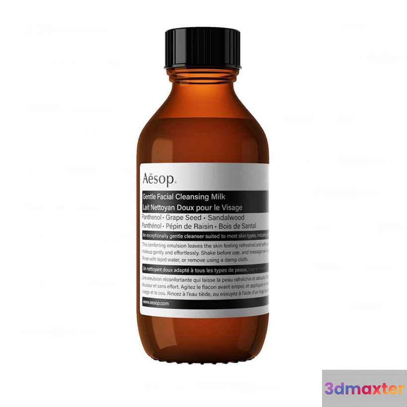 A Brown Bottle Of Facial Cleansing Milk 3D Model - 16250 - VRAY Render