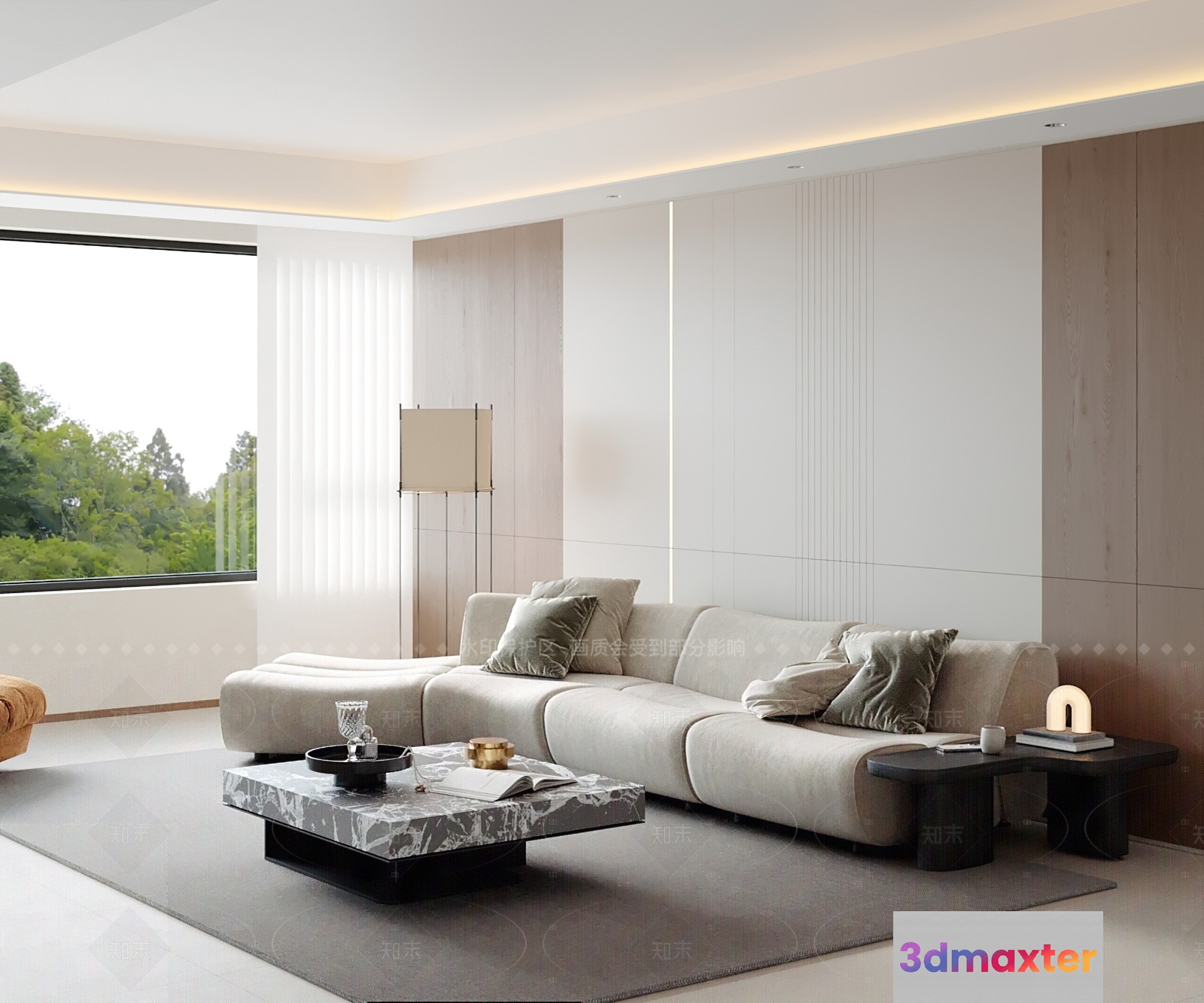 Modern Living Room 3D Model - 20441 - VRAY Render