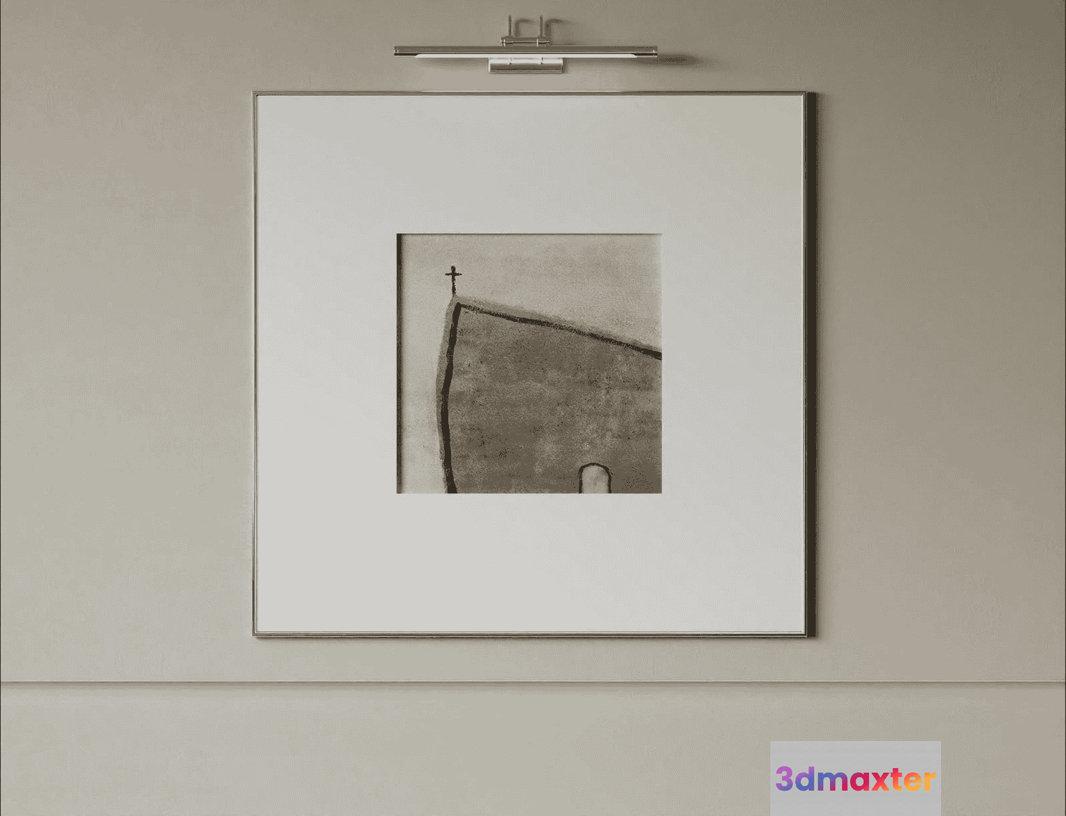 A Simple Monochromatic Church Illustration 3D Model - 15612 - VRAY Render