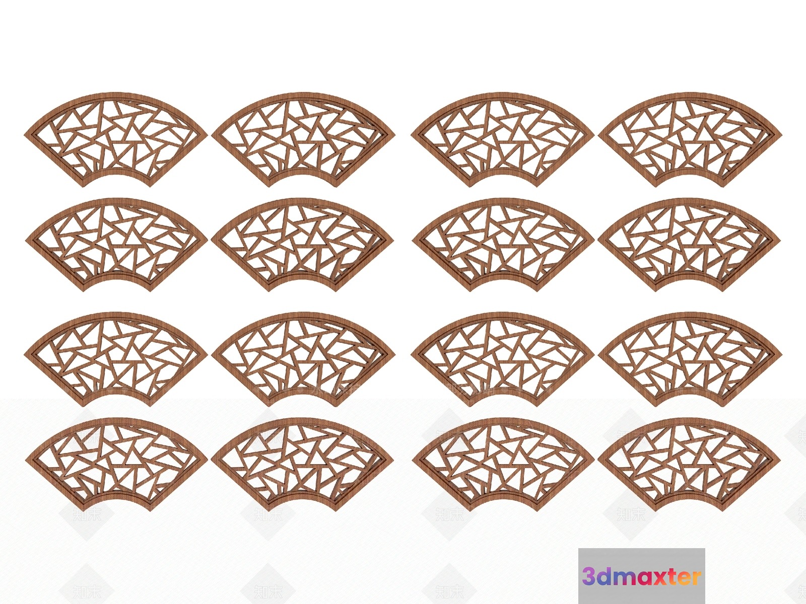 A Set Of Decorative Half-Circle Objects 3D Model - 12271 - VRAY Render