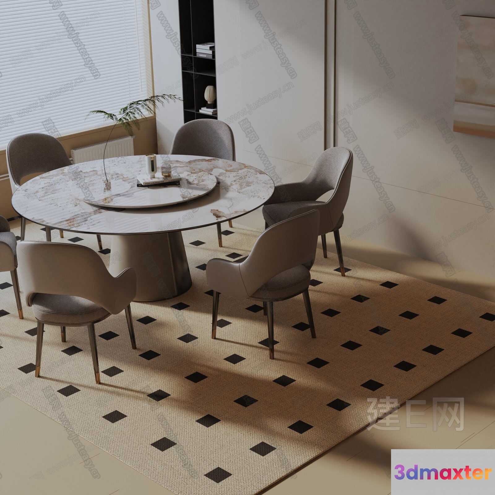 Modern Dining Room 3D Model - 3757 - VRAY Render