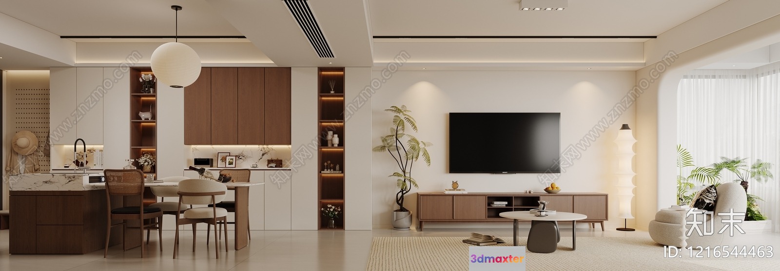 Modern Living Room 3D Model - 14790 - VRAY Render