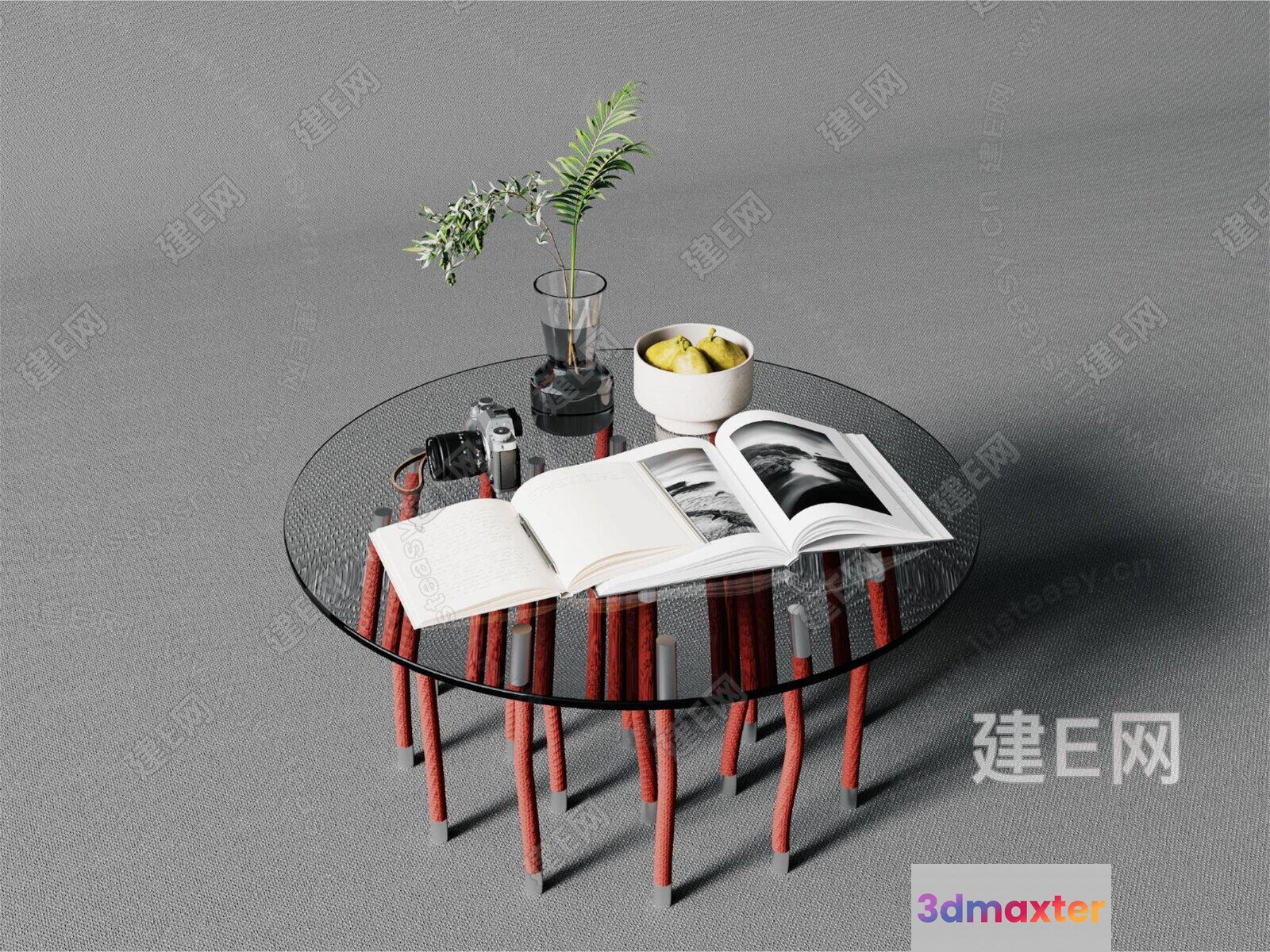 Cozy Glass Table 3D Model - 10371 - VRAY Render