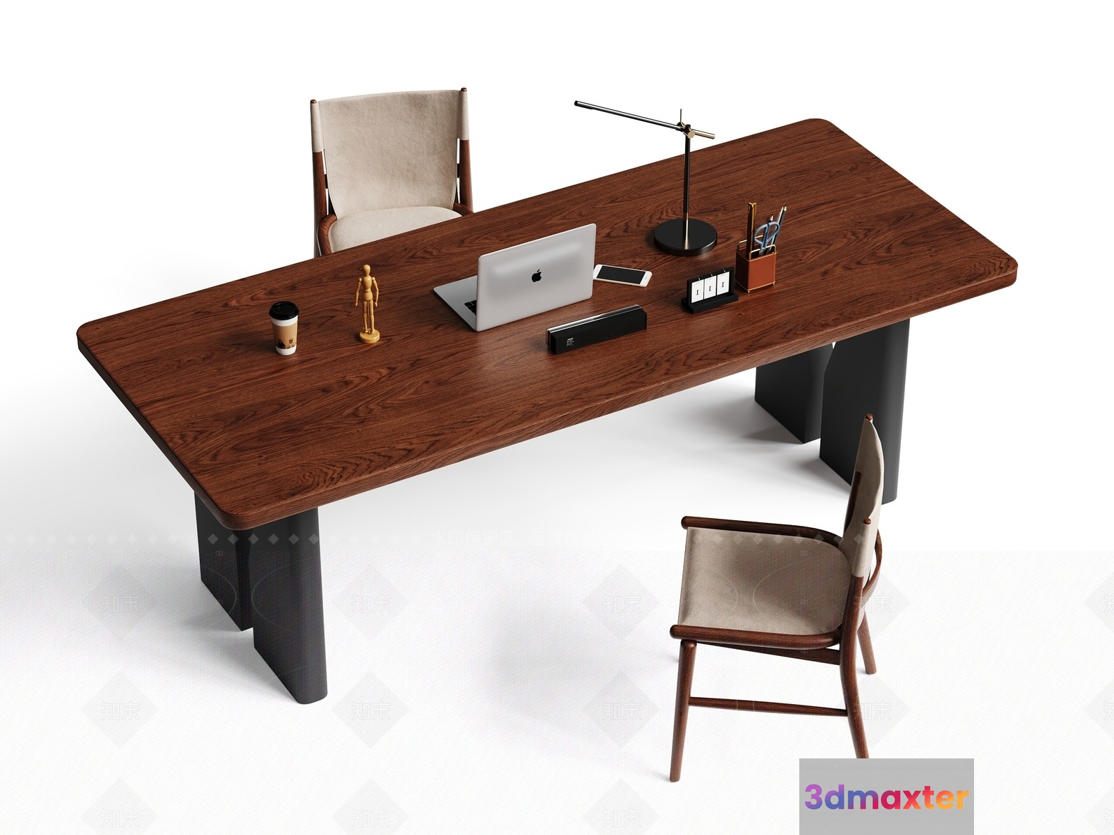 A Large Office Desk 3D Model - 13897 - CORONA Render