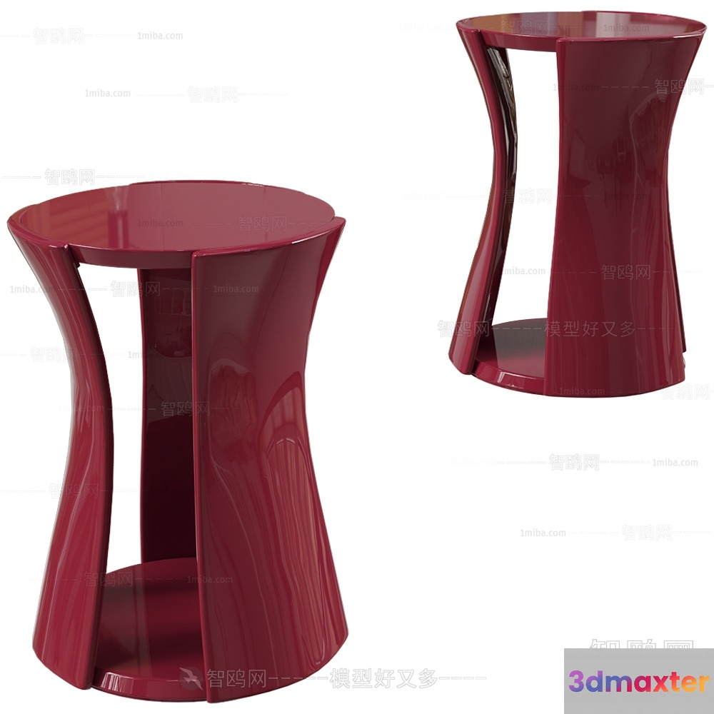 Modern Red Side Table 3D Model - 19661 - VRAY Render