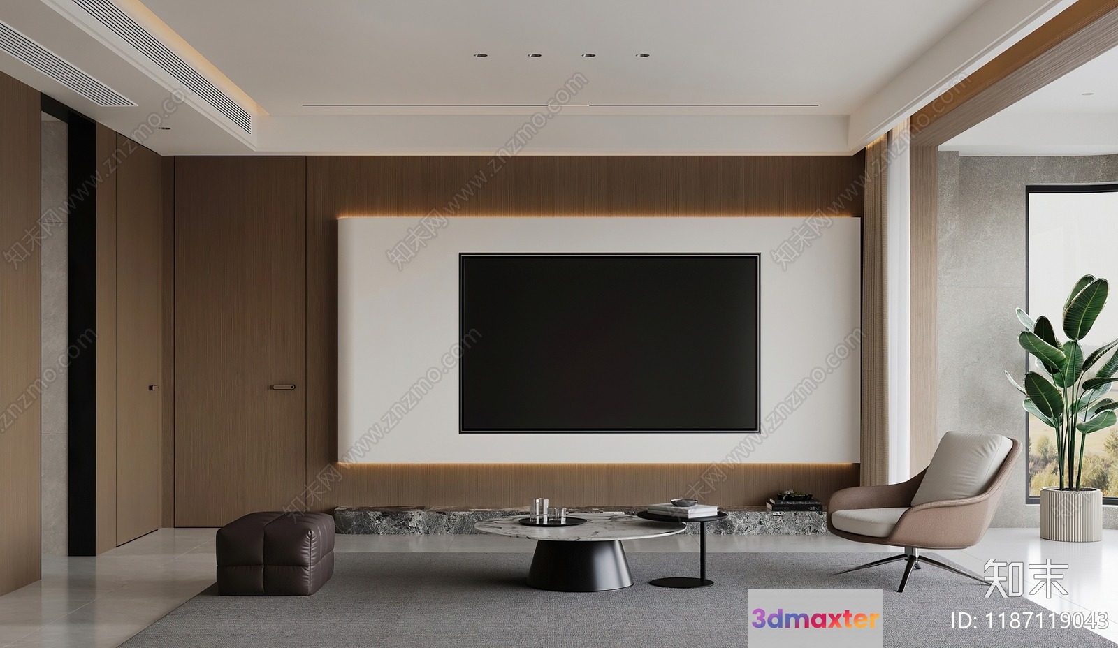 Modern Living Room 3D Model - 7939 - CORONA Render