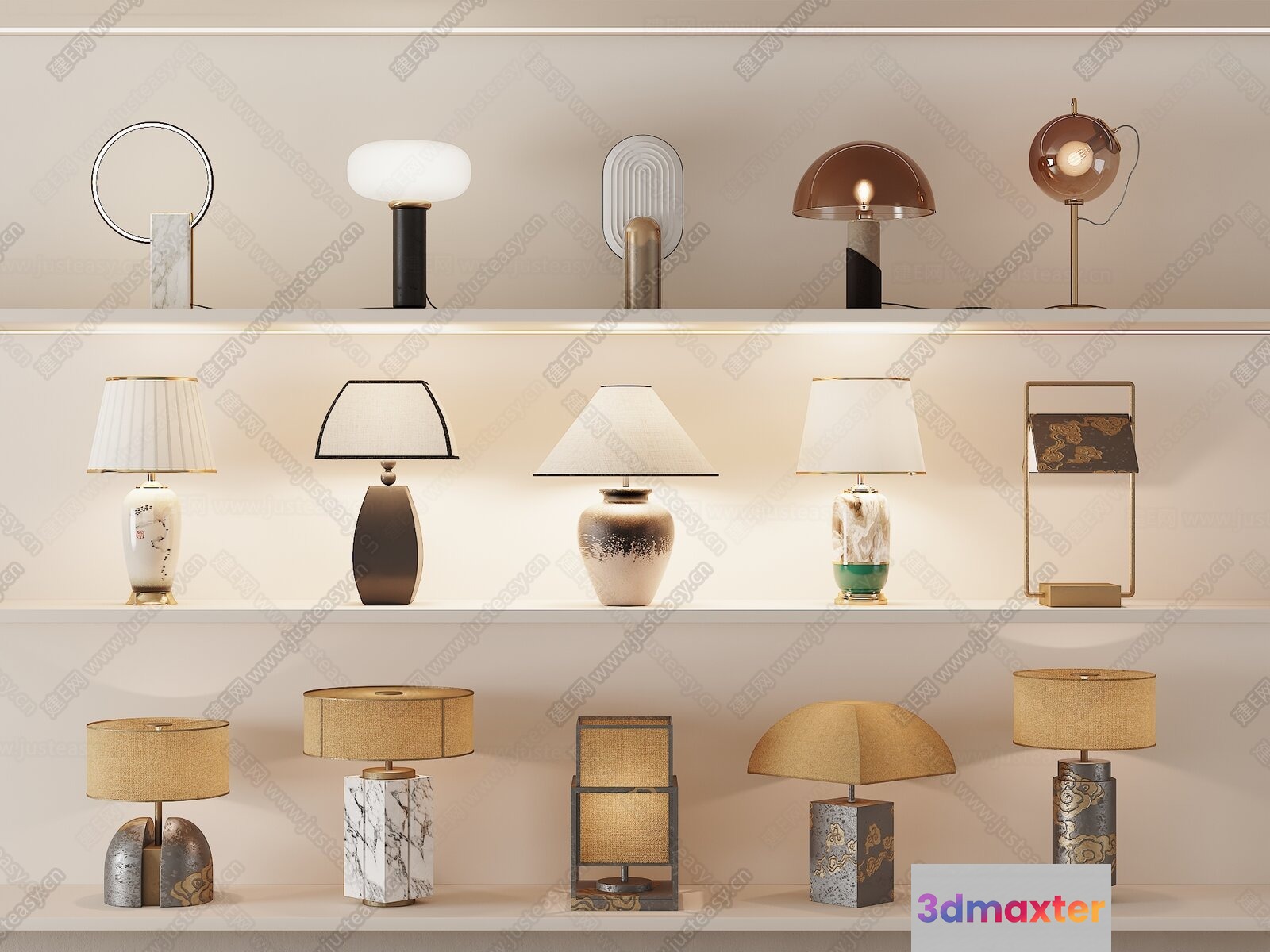 Modern Table Lamps 3D Model - 10083 - VRAY Render