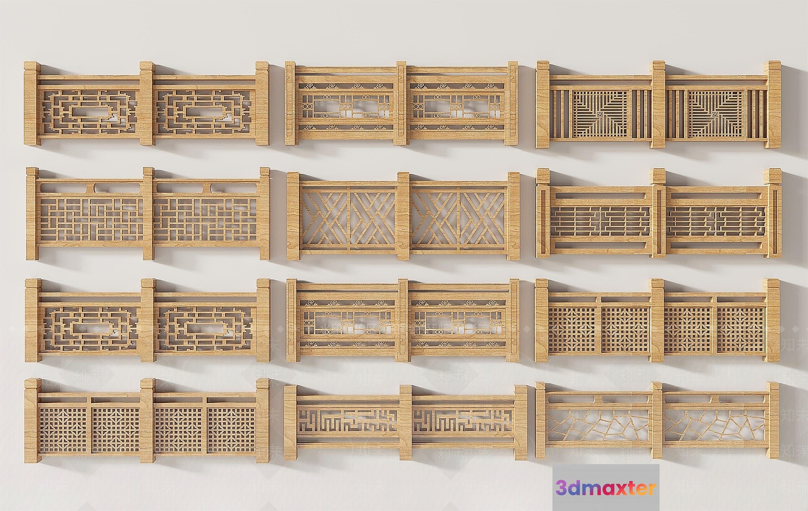 Wooden Fence Panels 3D Model - 10562 - VRAY Render