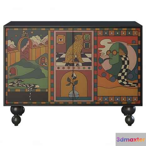 Modern Art Cabinet 3D Model - 16913 - VRAY Render