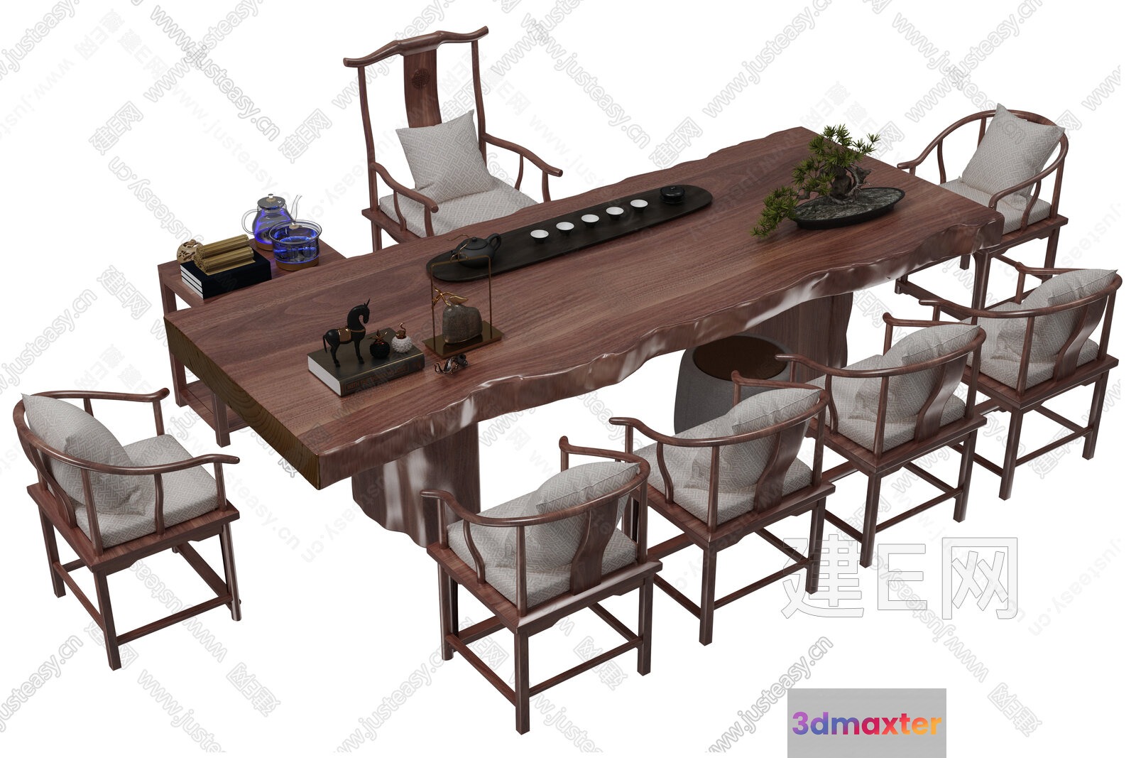 Wooden Dining Table 3D Model - 2216 - VRAY Render