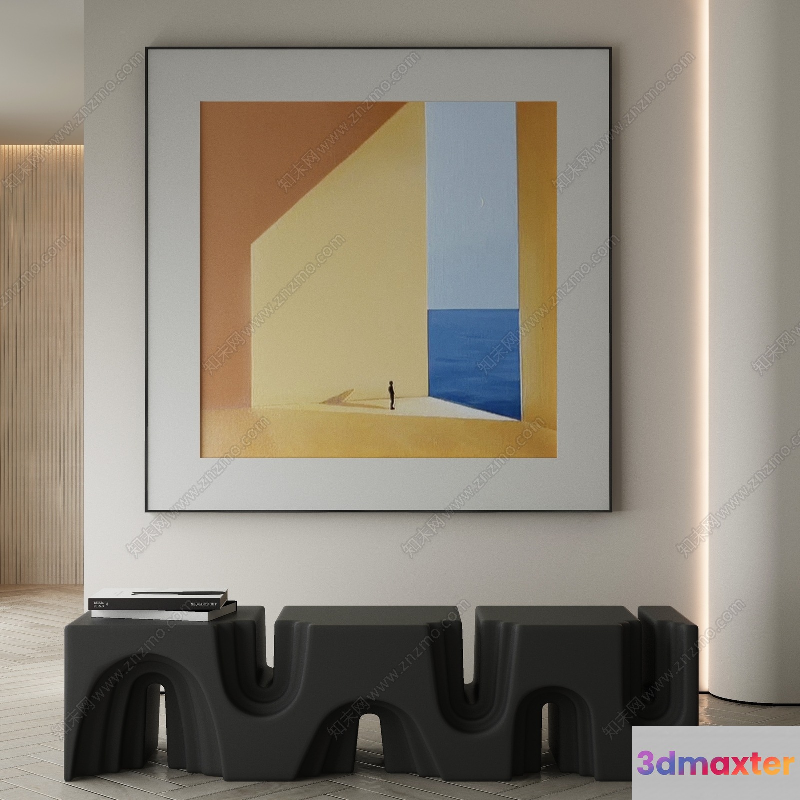 Modern Minimalist Living Room 3D Model - 350 - VRAY Render