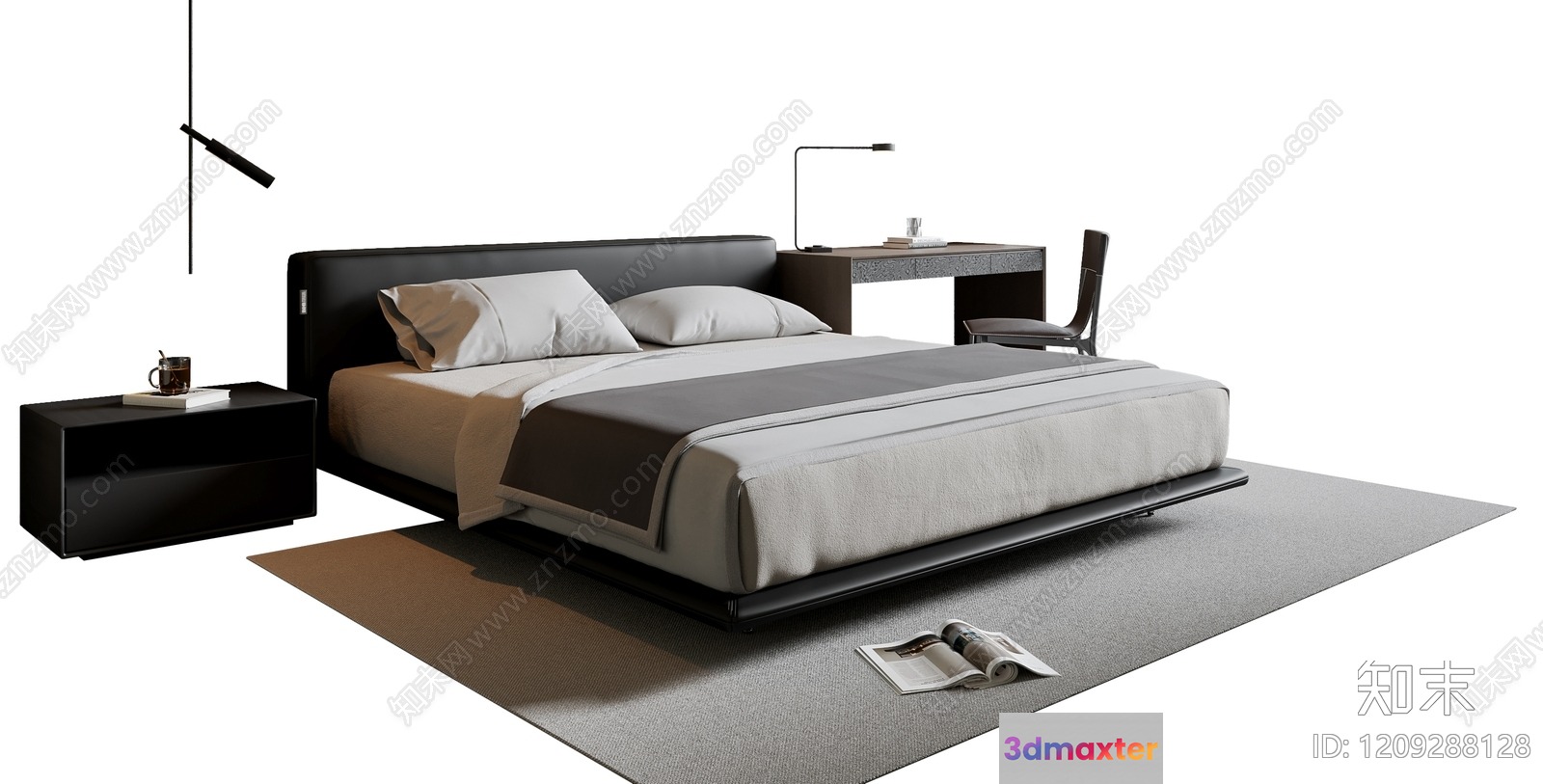 Modern Minimalist Bedroom 3D Model - 20642 - VRAY Render