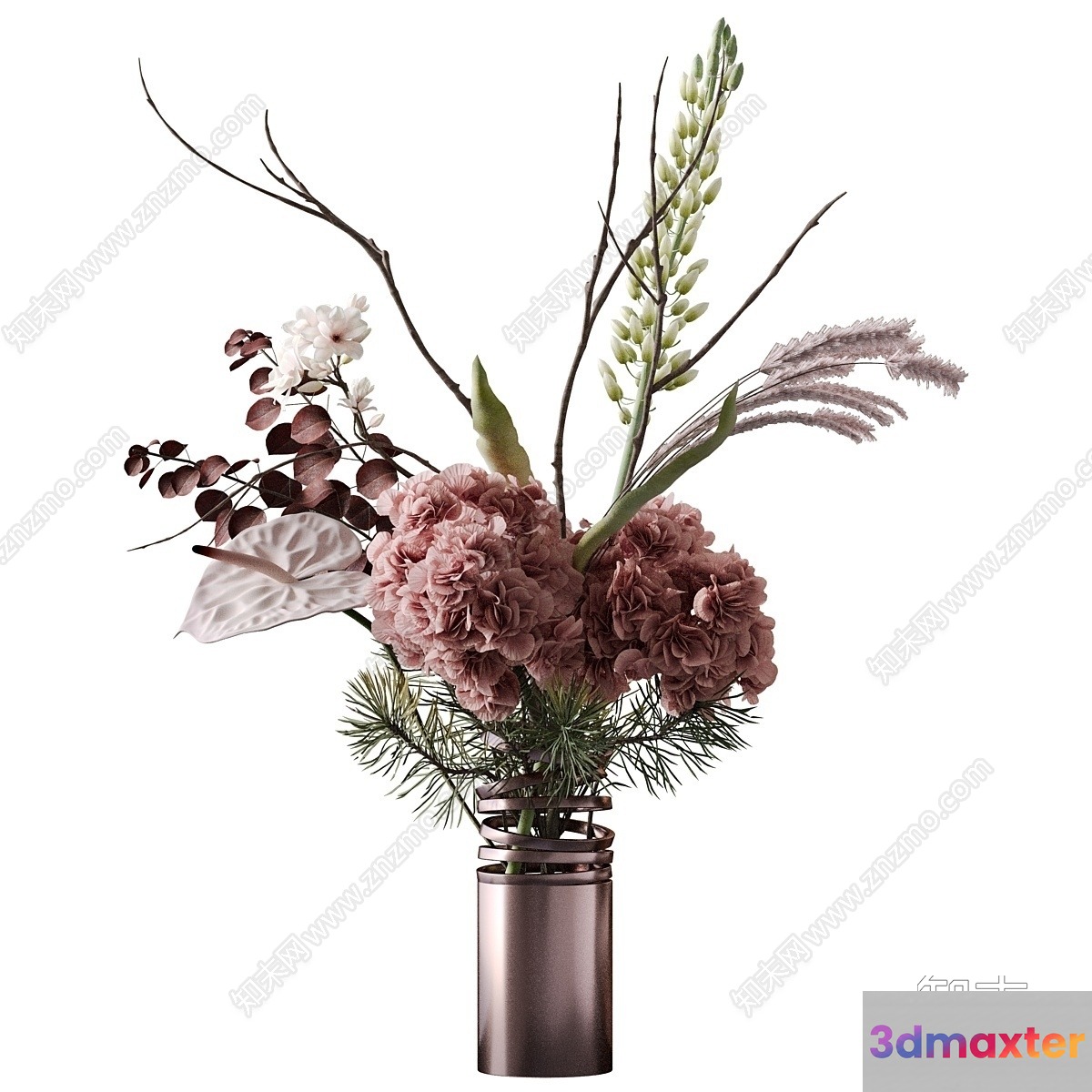 A Vase With Flowers 3D Model - 16792 - VRAY Render