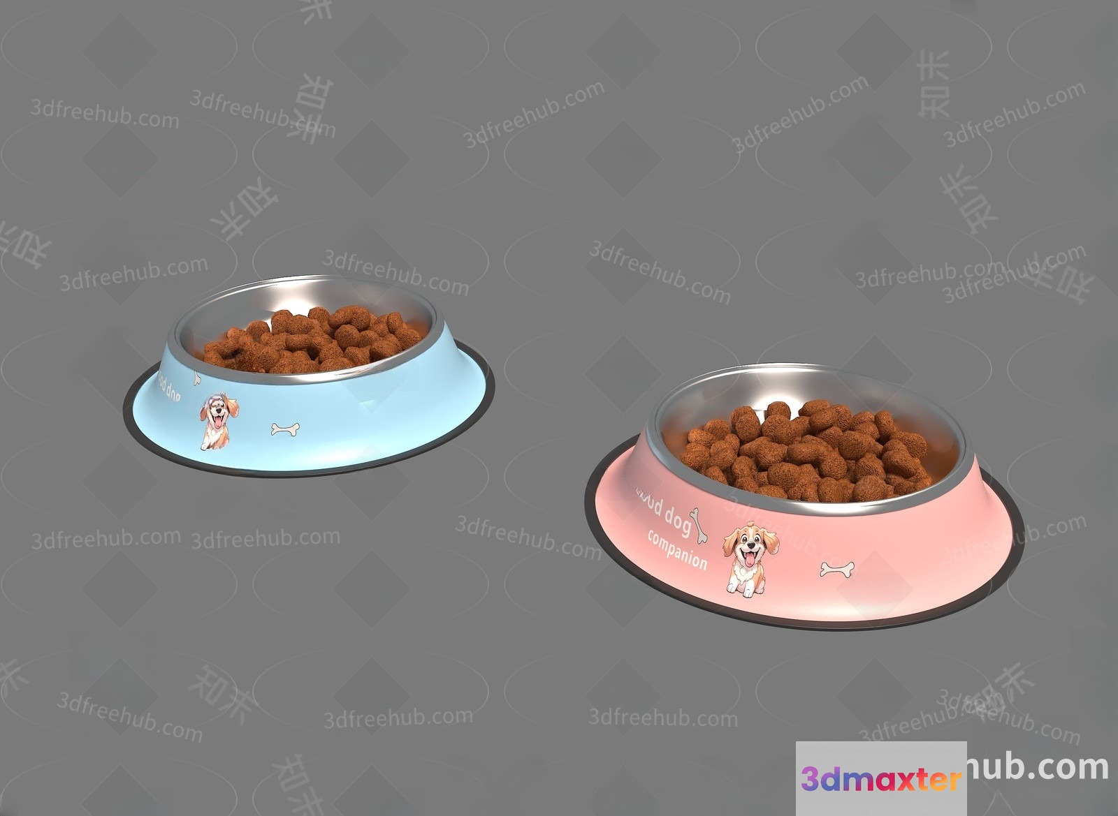 Dog Bowls 3D Model - 21093 - VRAY Render