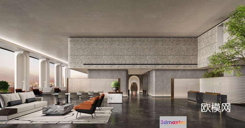 Modern Living Room 3D Model - 2626 - VRAY Render