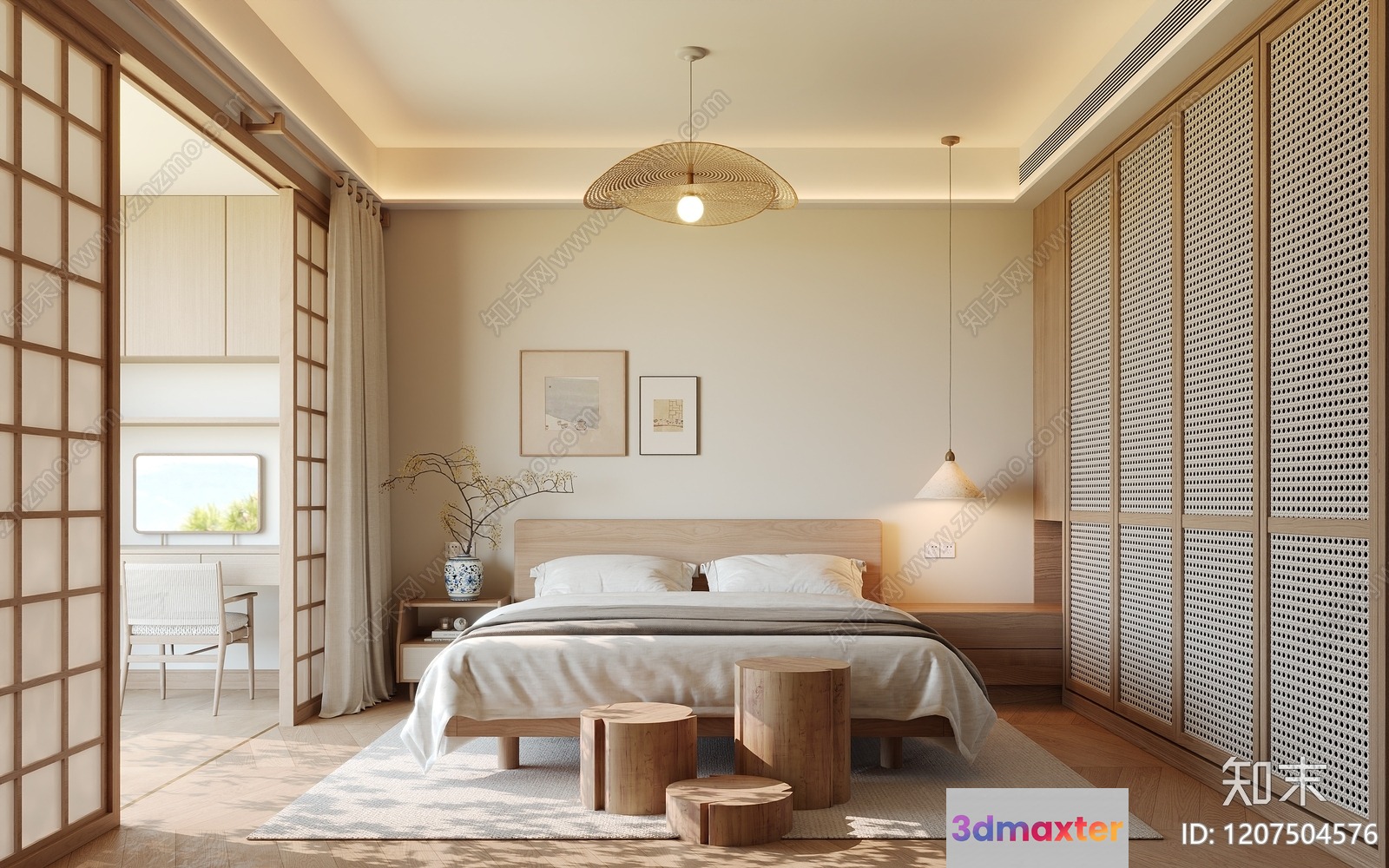Cozy Bedroom 3D Model - 1720 - CORONA Render