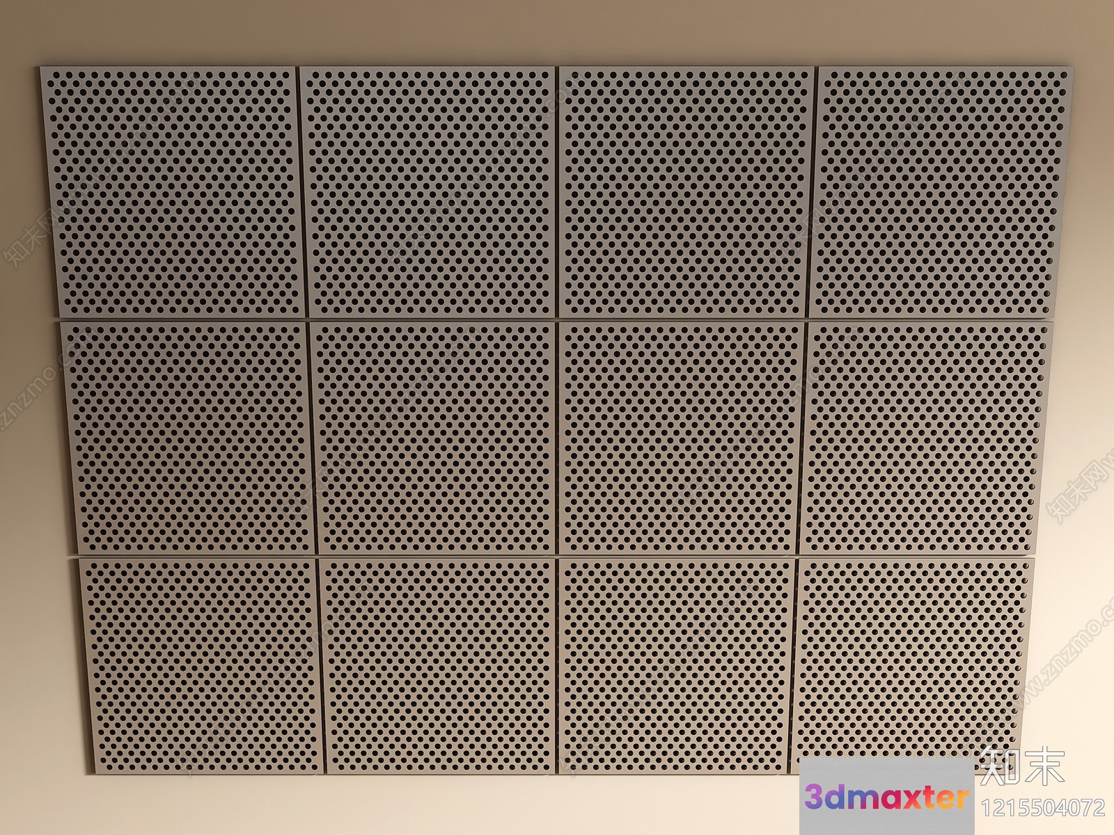 Gray Perforated Wall Panels 3D Model - 13125 - VRAY Render