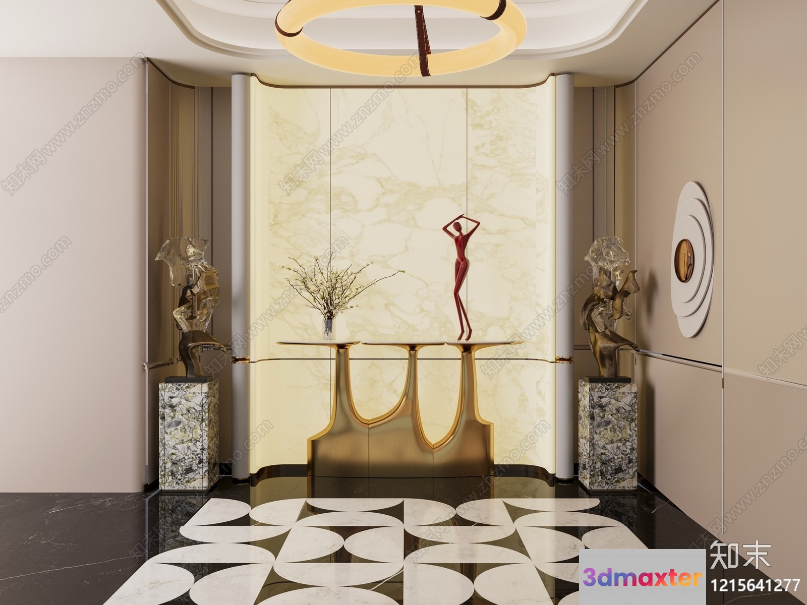 Modern Art Decor 3D Model - 17224 - VRAY Render