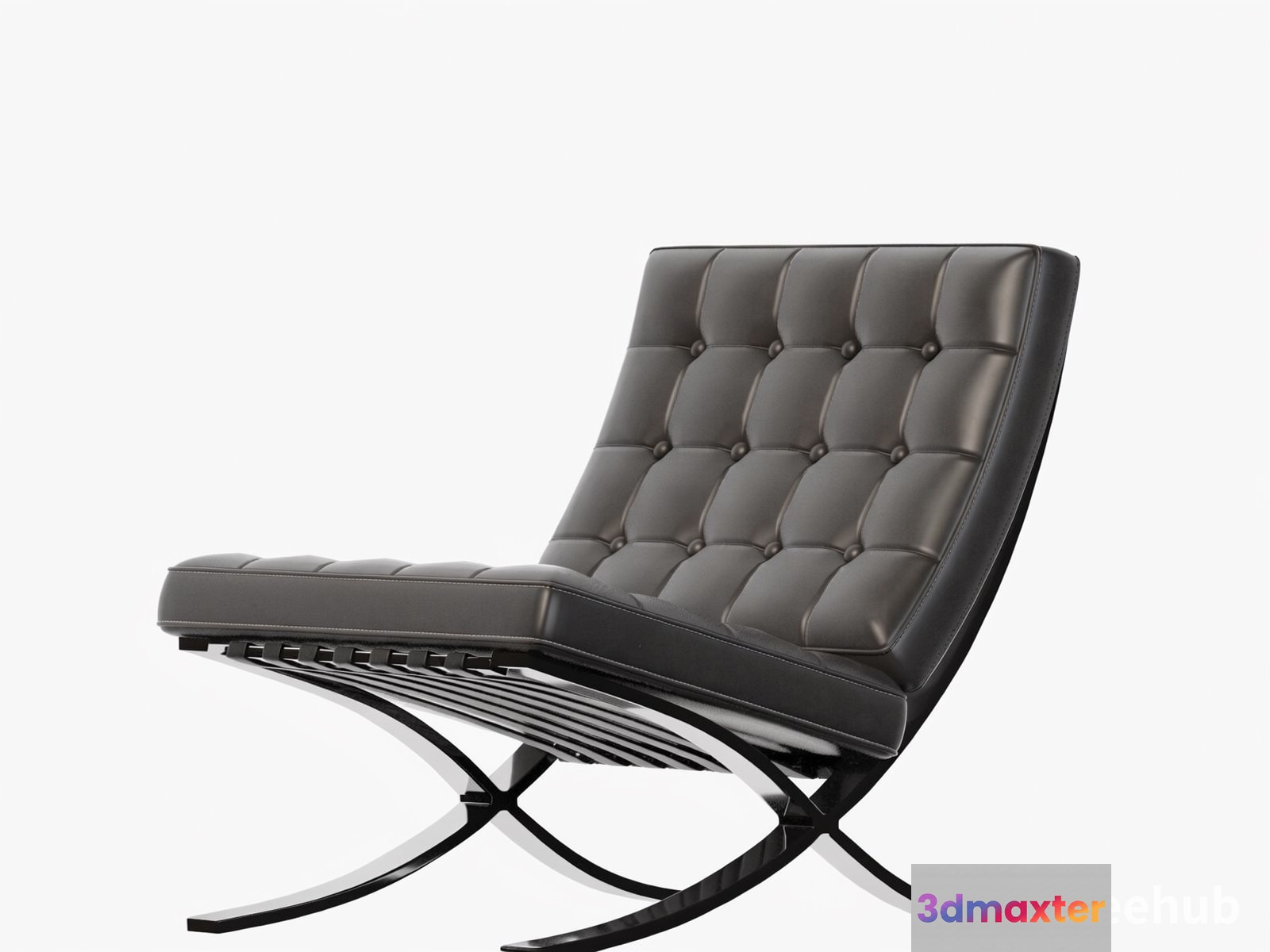 Modern Black Leather Chair 3D Model - 17164 - VRAY Render