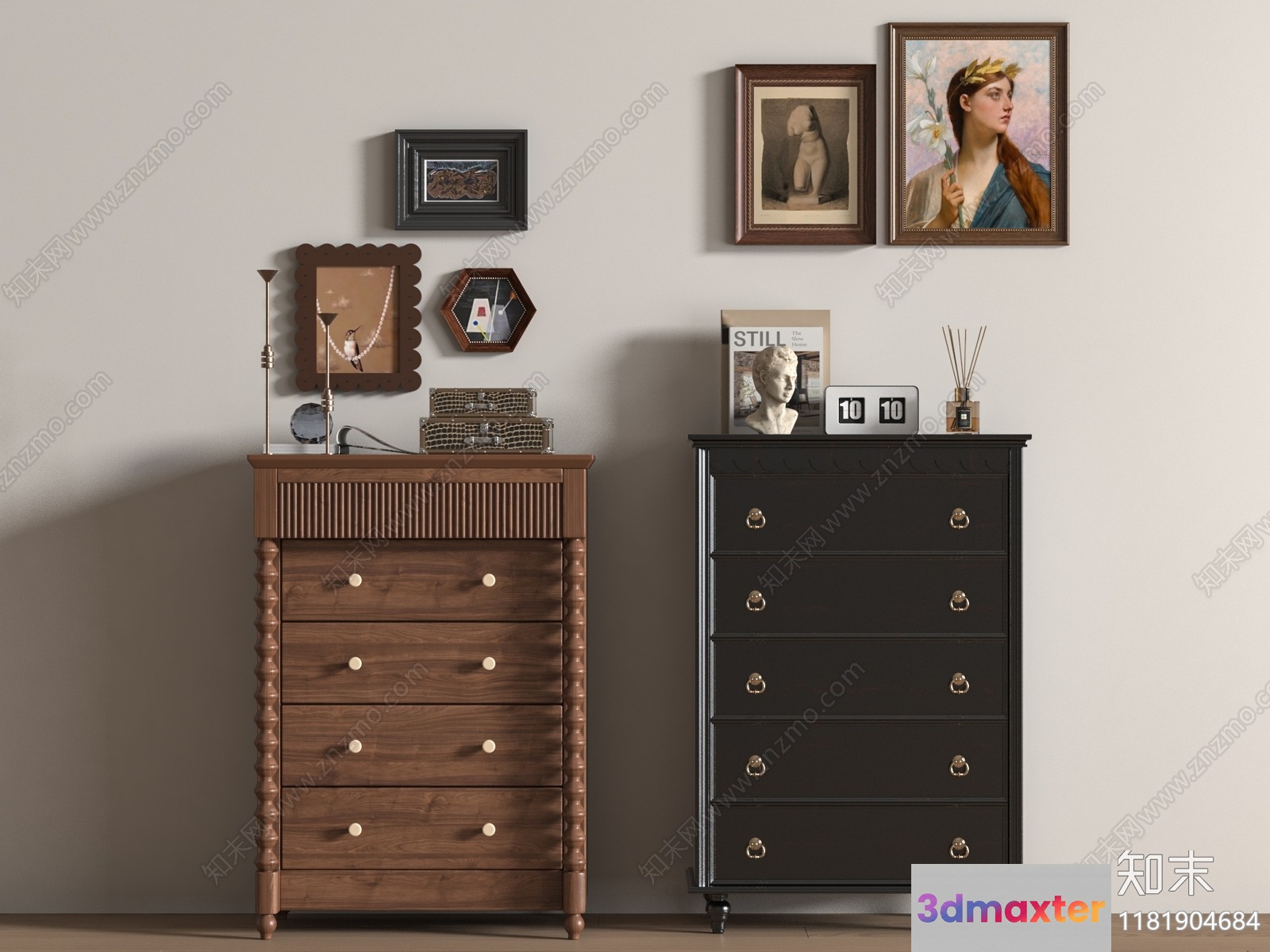 Two Dressers 3D Model - 4238 - VRAY Render