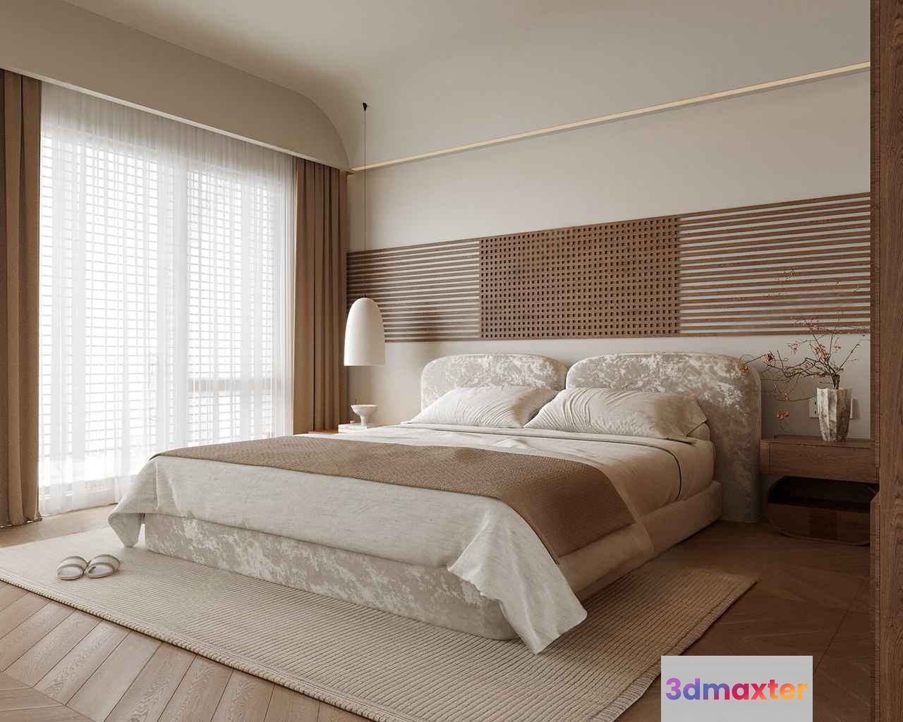 A Modern Bedroom 3D Model - 23119 - VRAY Render