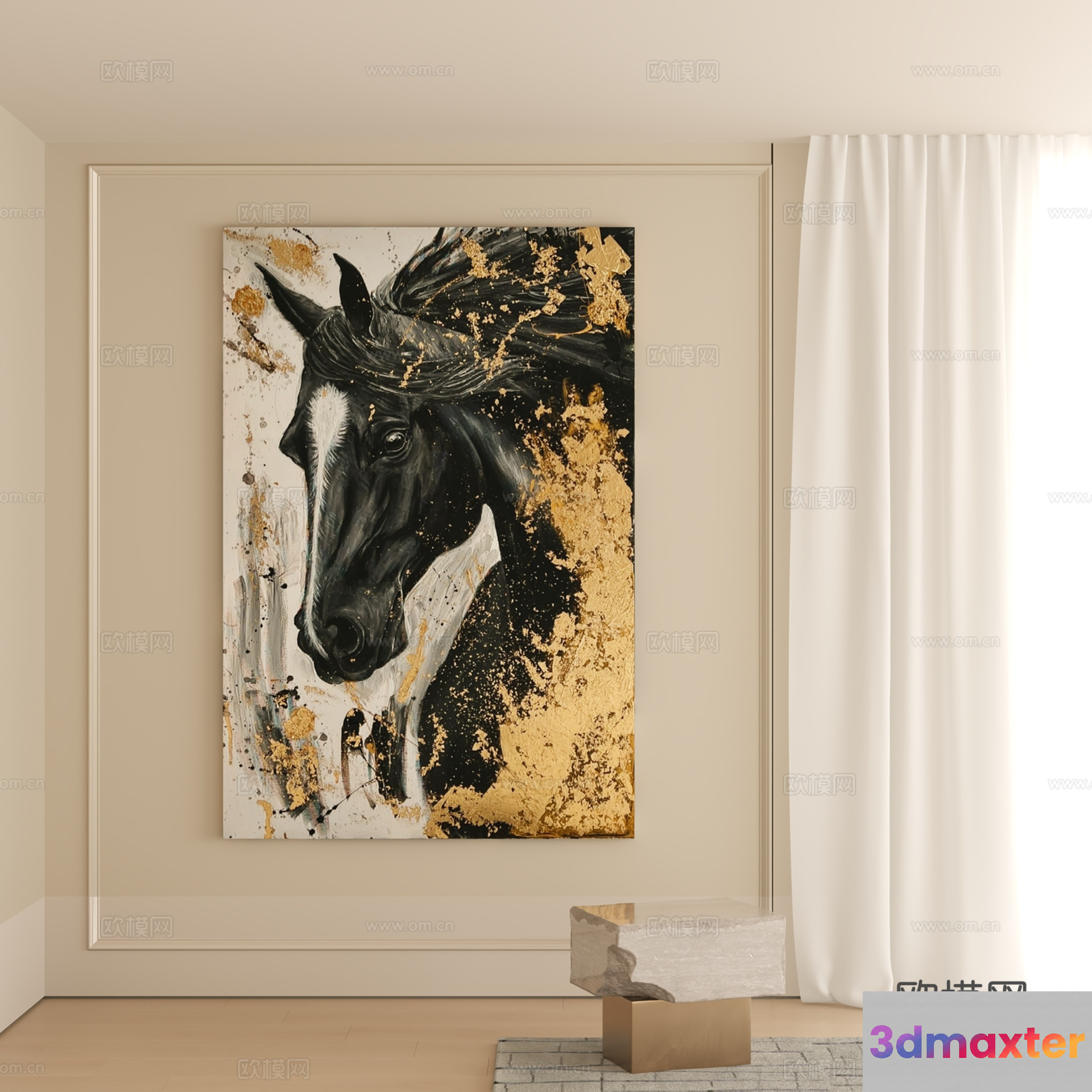 Modern Artwork 3D Model - 10113 - VRAY Render