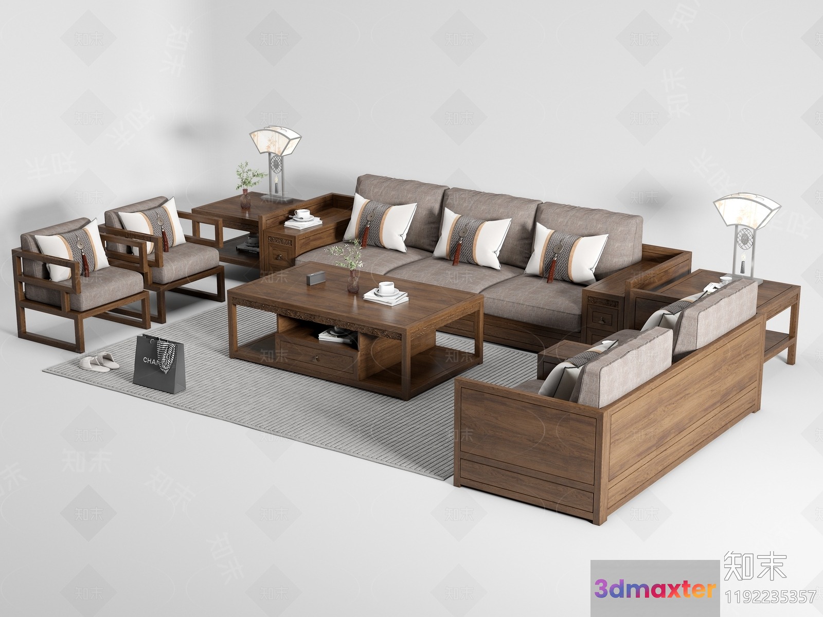 Modern Living Room 3D Model - 7028 - VRAY Render