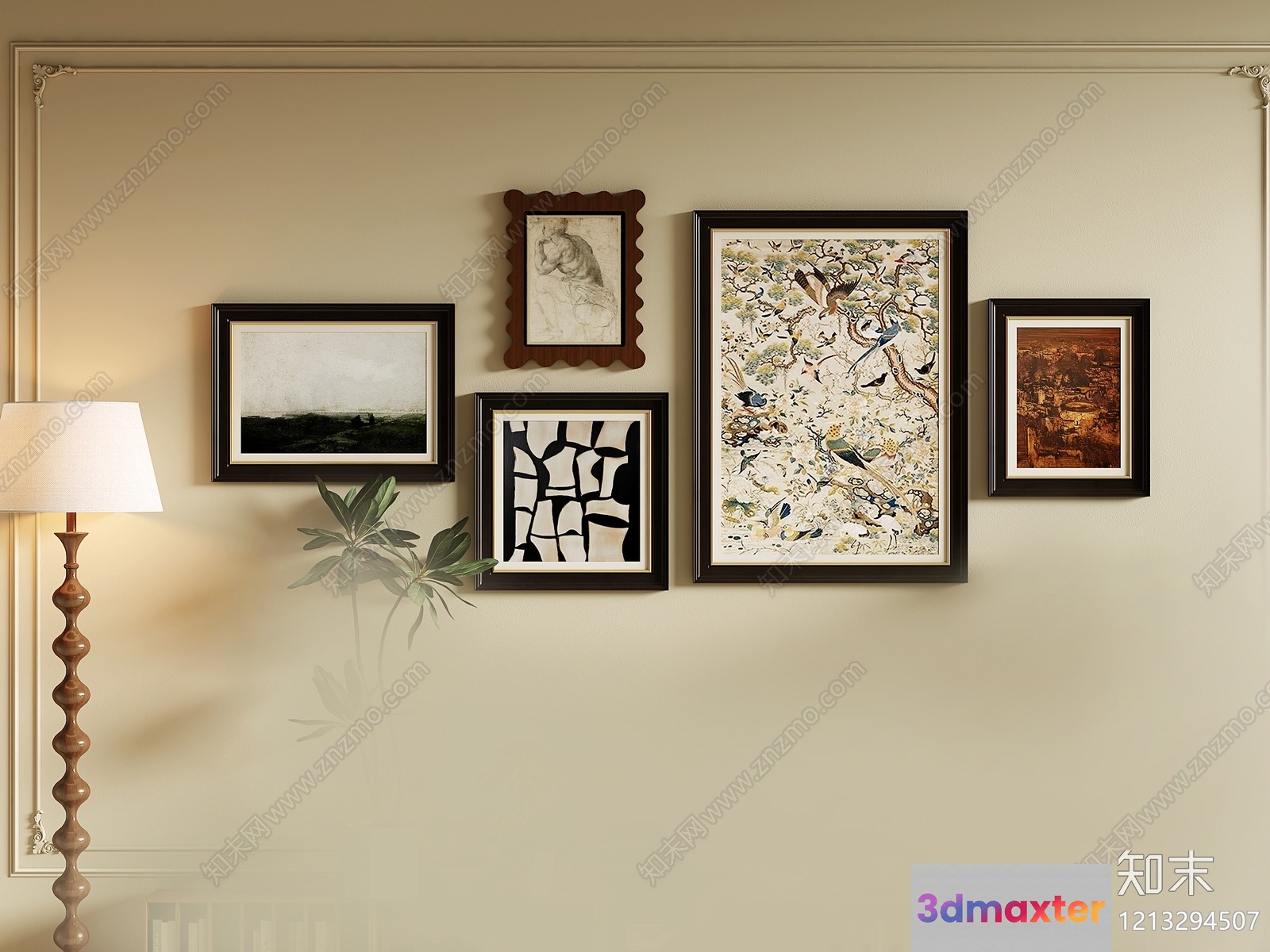 Modern Wall Art Collection 3D Model - 20336 - VRAY Render