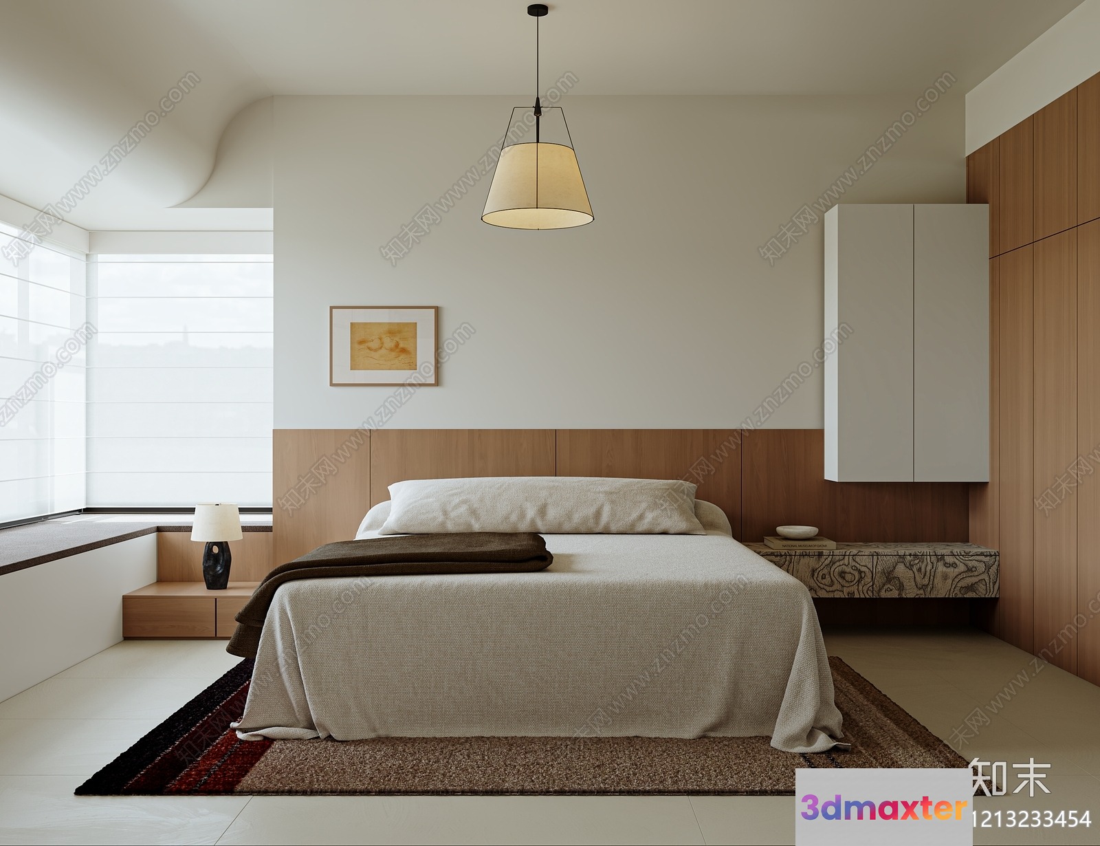 Cozy Modern Bedroom 3D Model - 20148 - VRAY Render