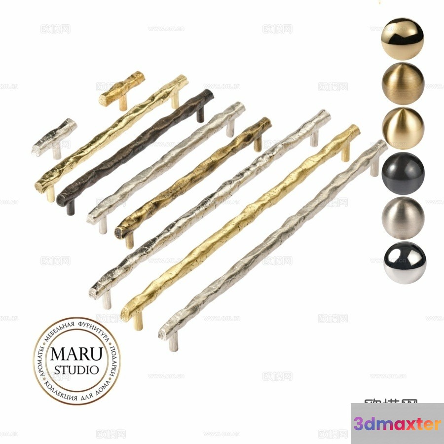 Modern Cabinet Knobs 3D Model - 13855 - CORONA Render