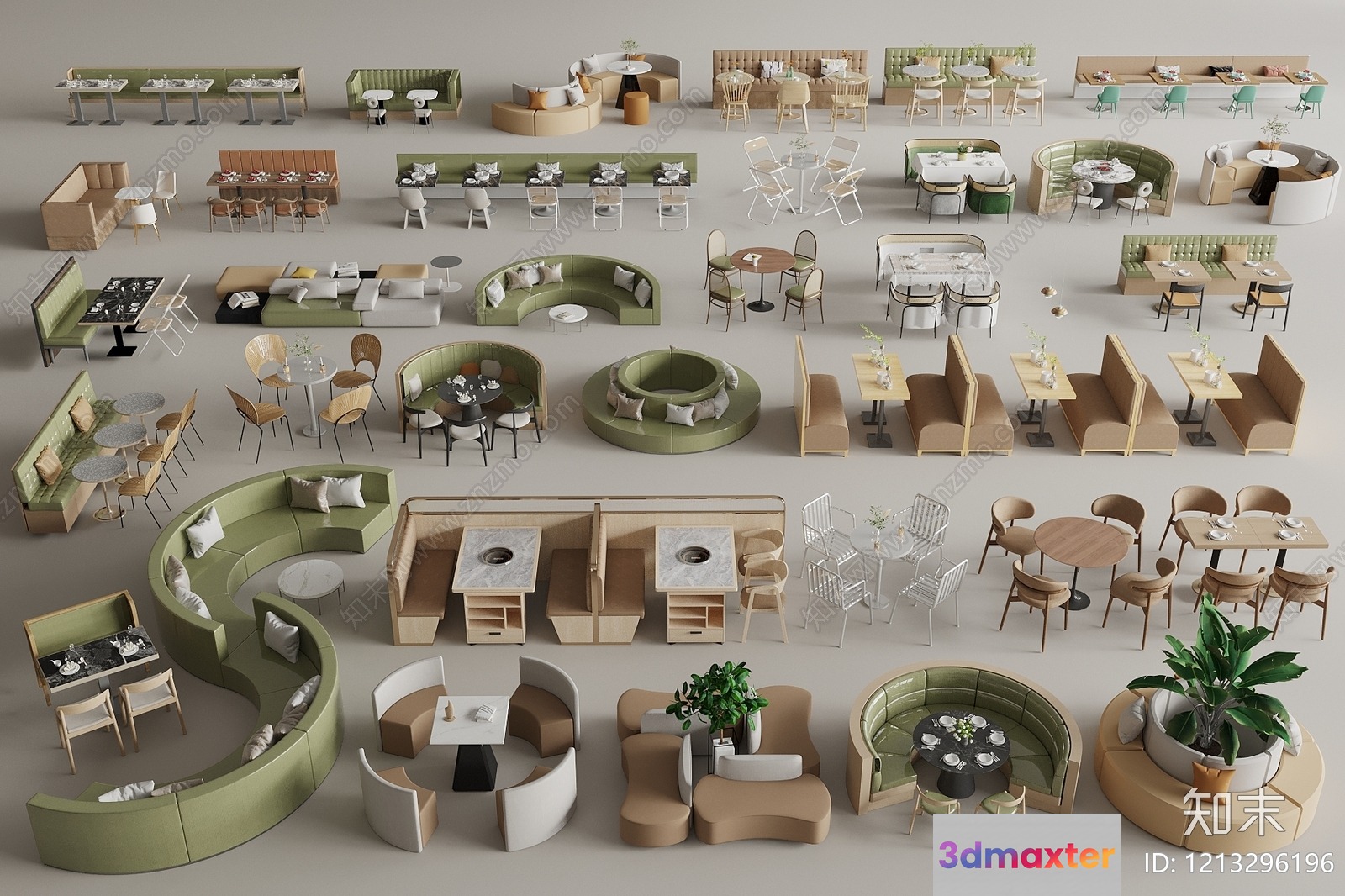 Modern Dining Area 3D Model - 12555 - VRAY Render