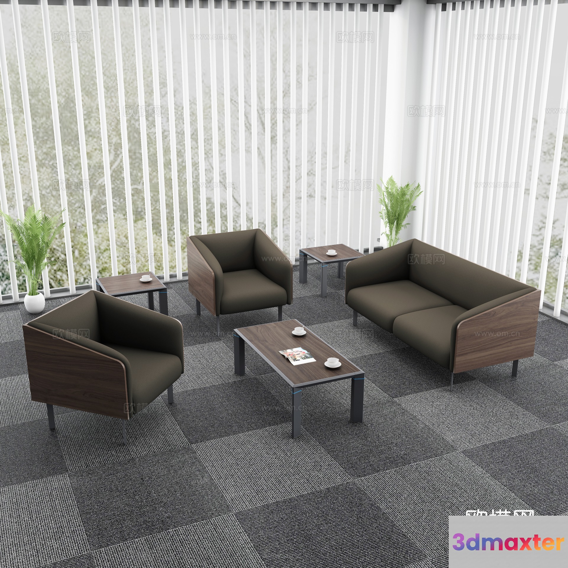Modern Office Furniture 3D Model - 20099 - VRAY Render