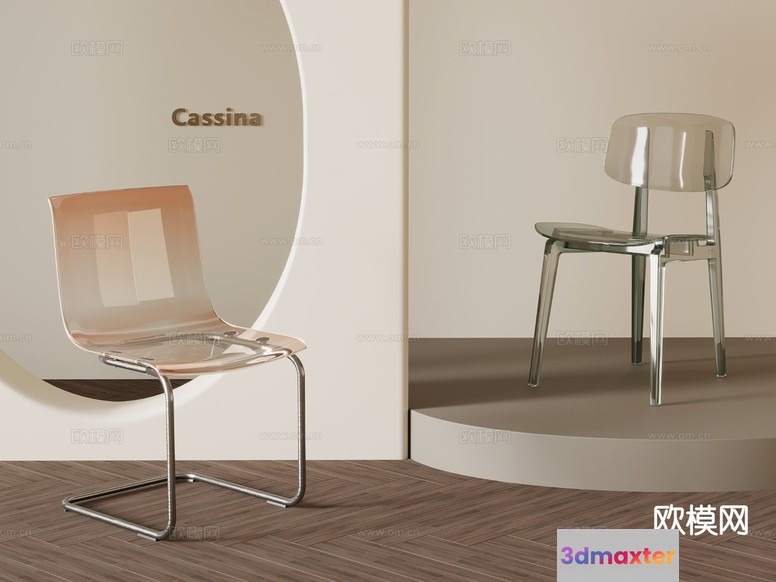 Modern Transparent Chair 3D Model - 23736 - VRAY Render