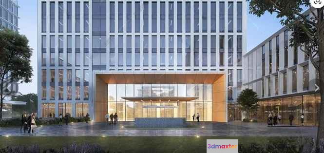 Modern Office Building 3D Model - 15363 - VRAY Render