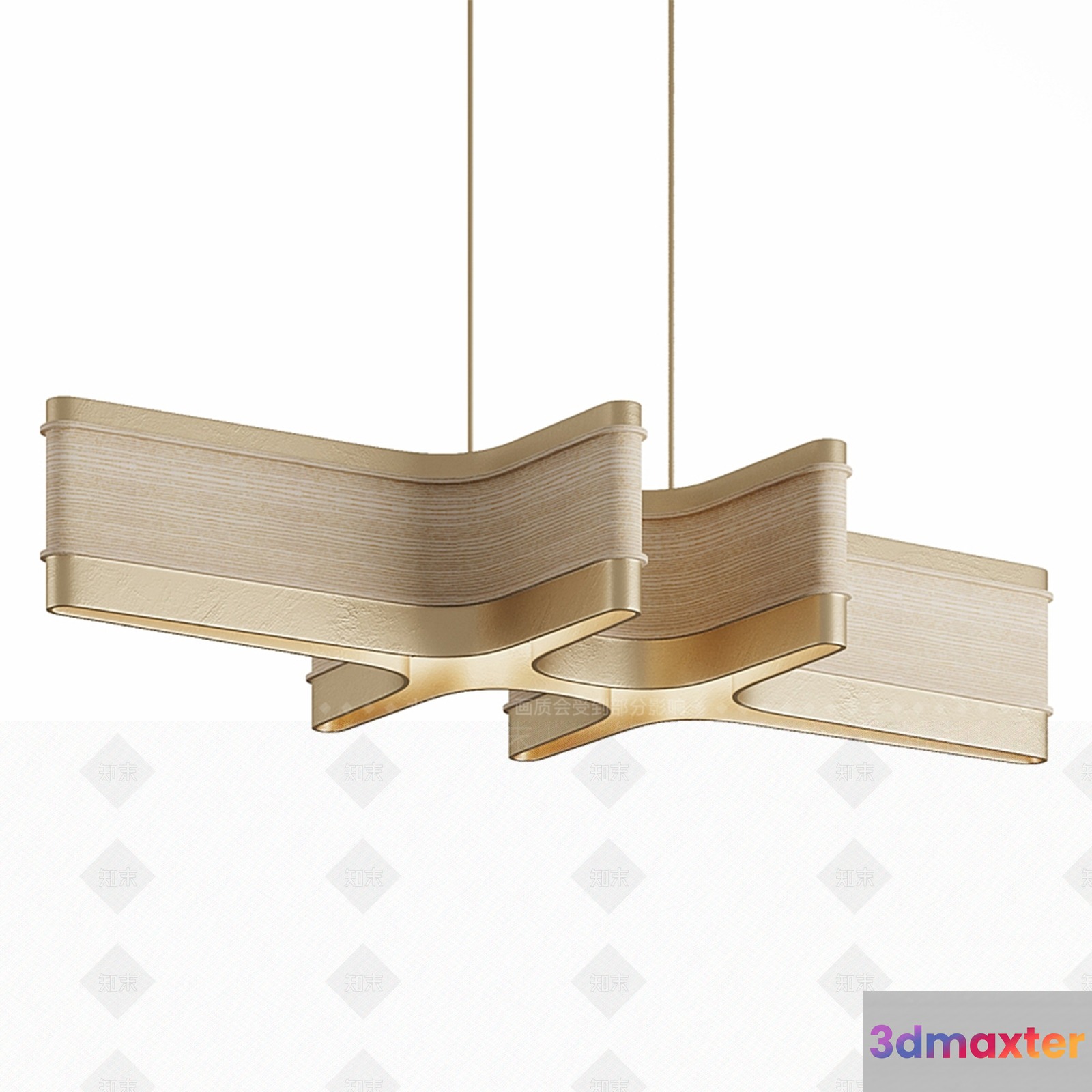 Gold Light Fixture 3D Model - 8147 - VRAY Render