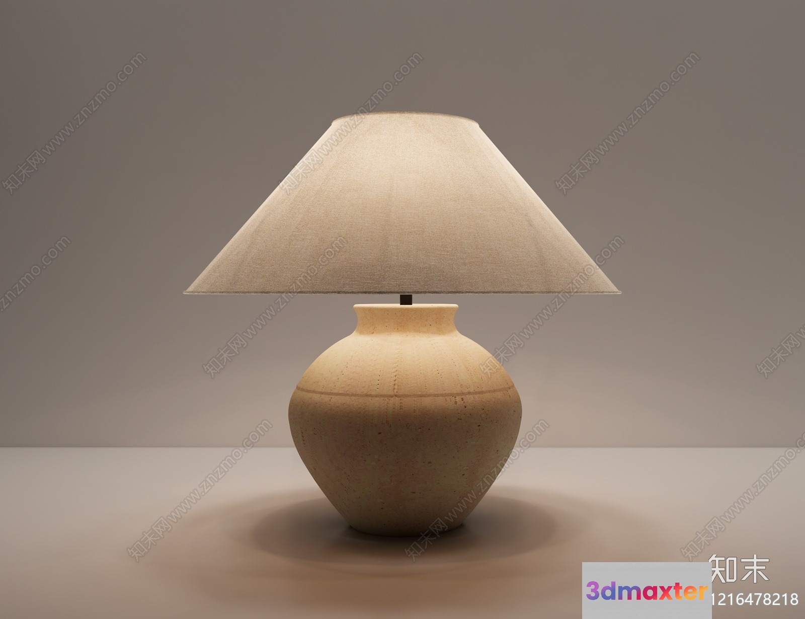 A Beige Lamp 3D Model - 15857 - VRAY Render
