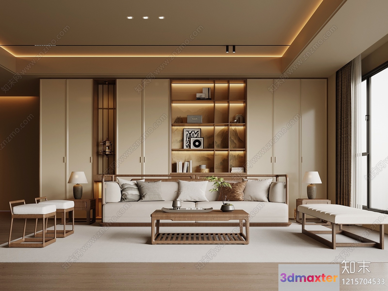 Modern Living Room 3D Model - 10649 - VRAY Render