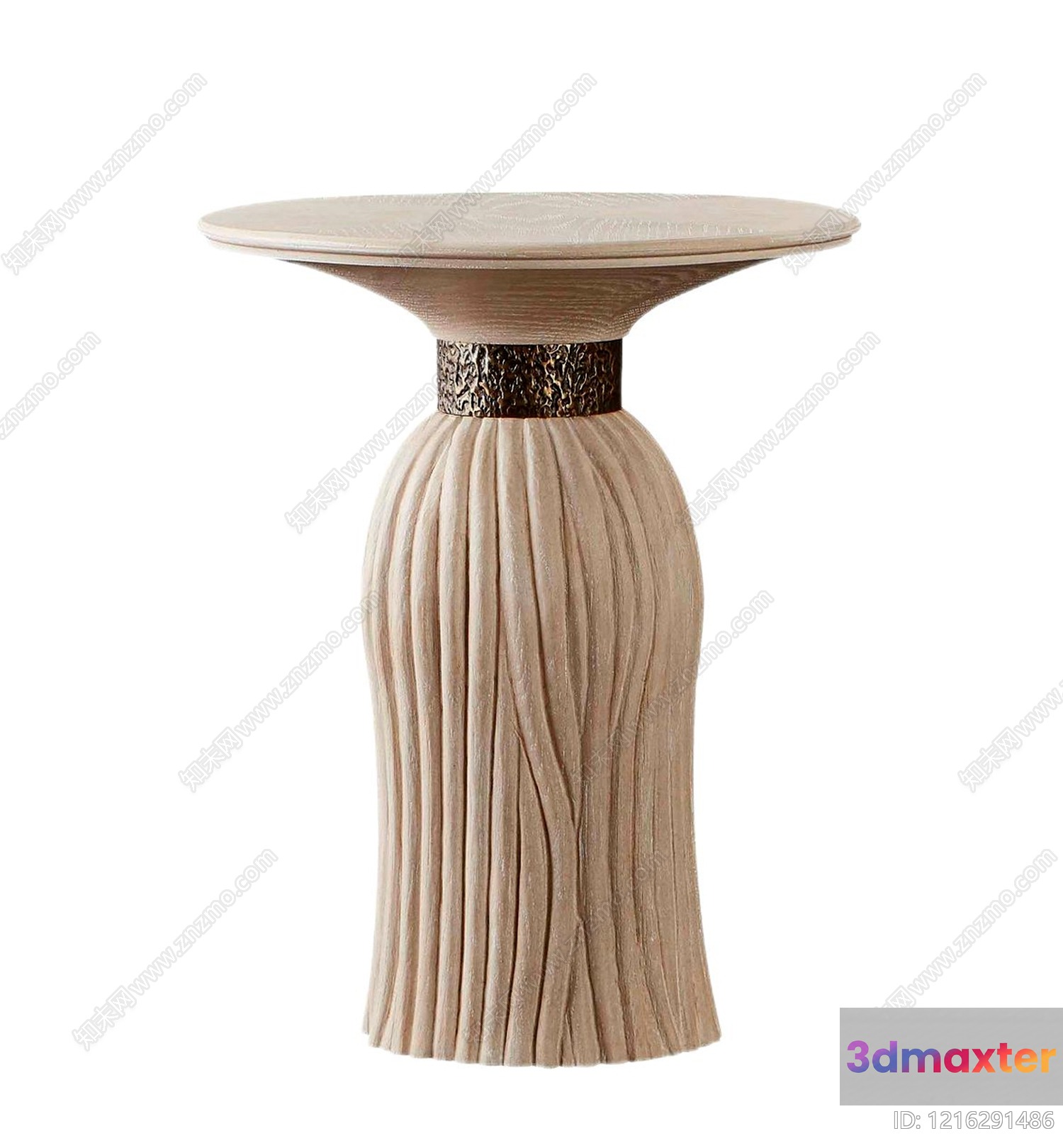 Wooden Pedestal With A Flat Top 3D Model - 14259 - VRAY Render