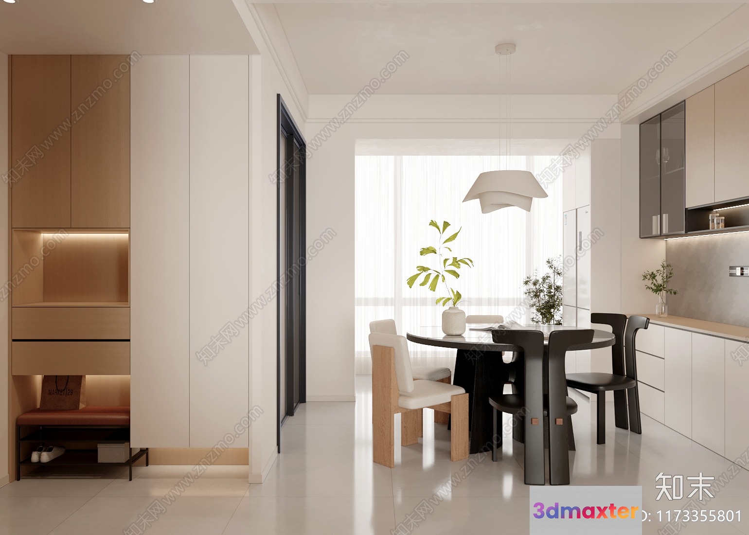 Modern Dining Room 3D Model - 9929 - CORONA Render