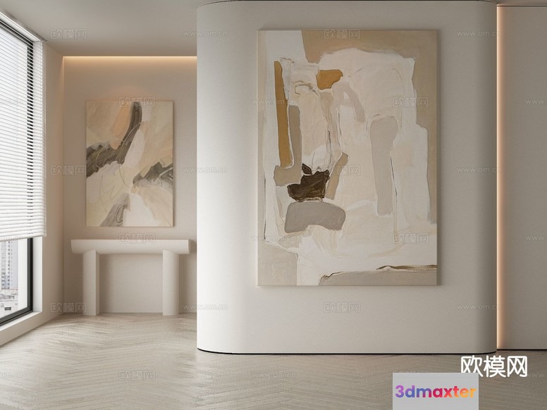 Modern Abstract Art Gallery 3D Model - 5719 - VRAY Render