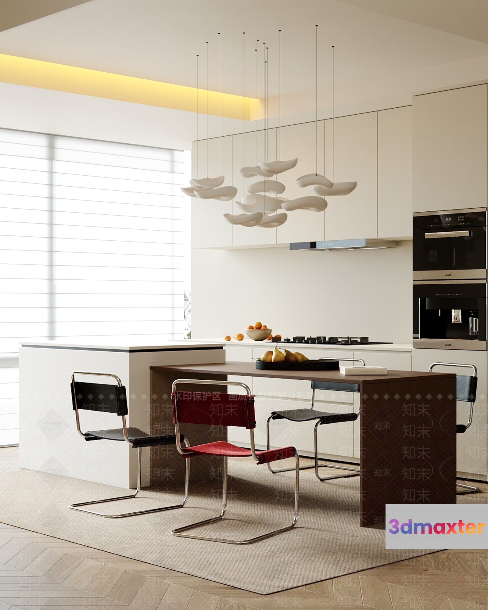 Modern Kitchen Design 3D Model - 17571 - CORONA Render