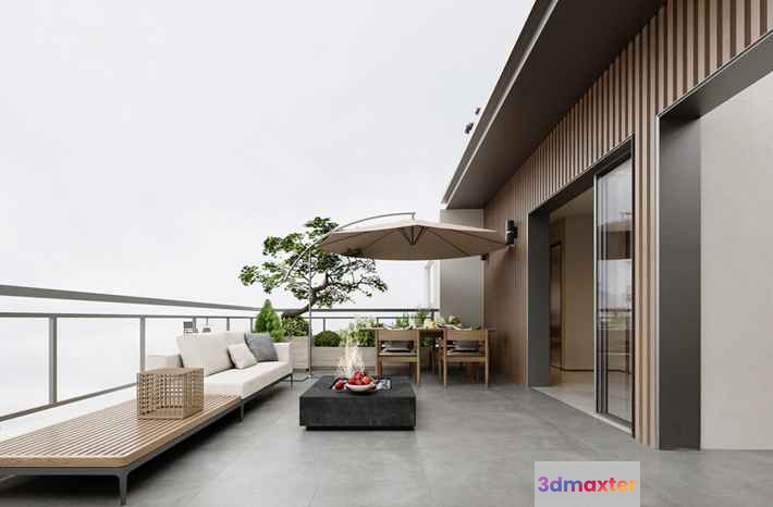 Outdoor Patio Furniture 3D Model - 7653 - CORONA Render