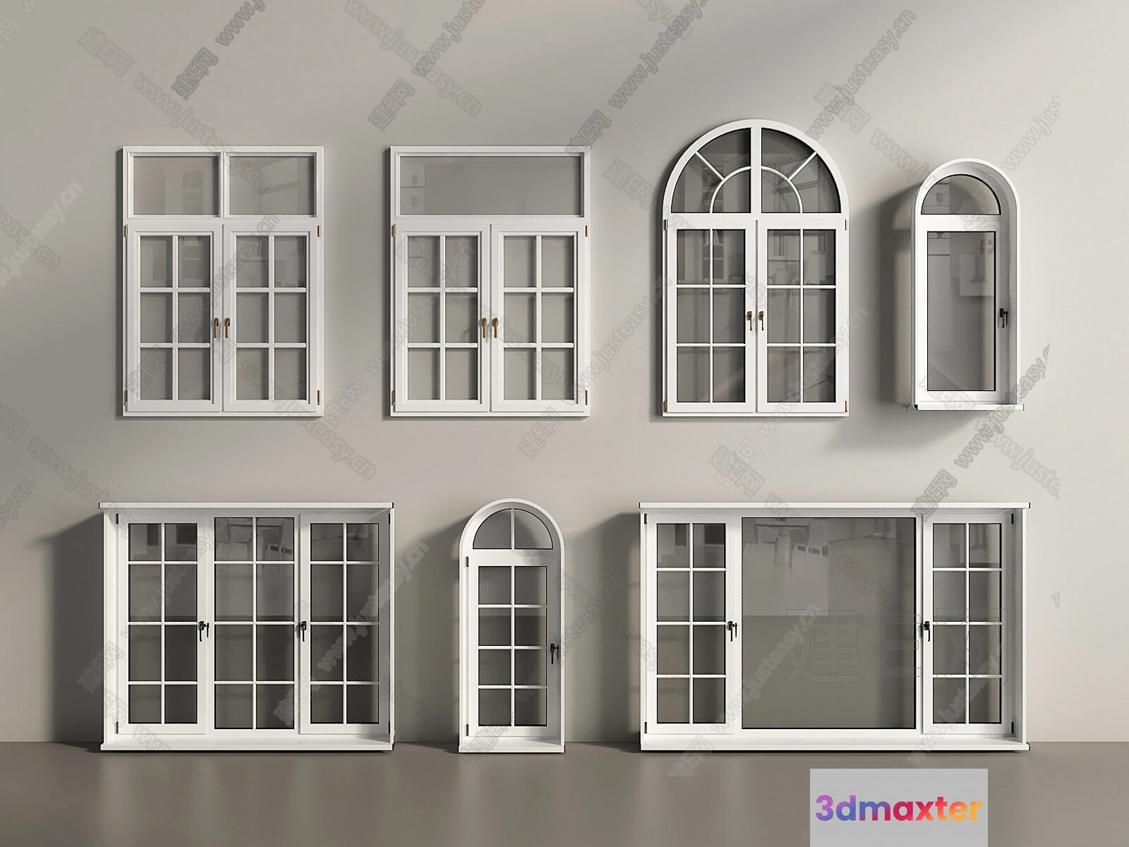 White Window Frames 3D Model - 7485 - VRAY Render