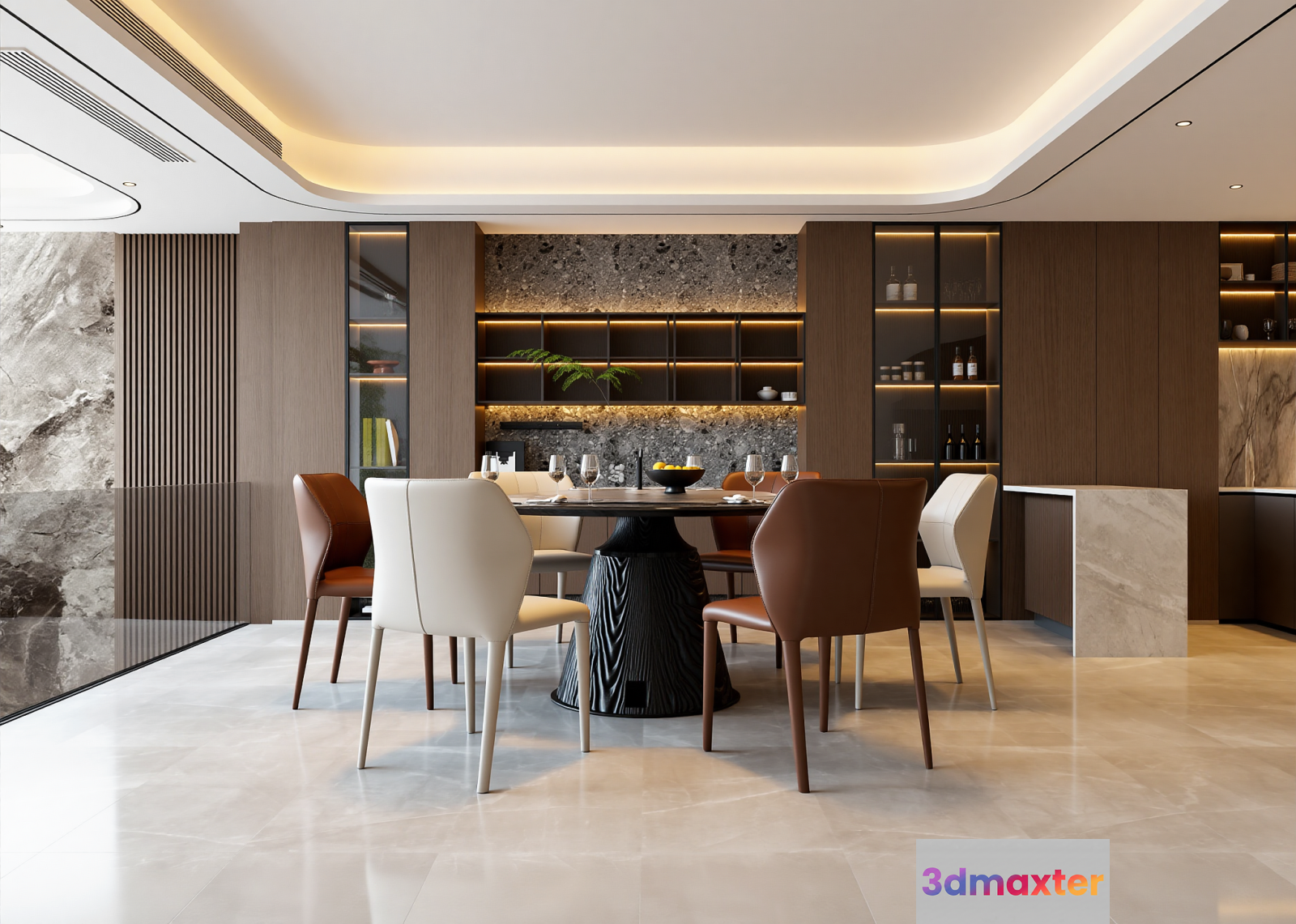 Modern Dining Room 3D Model - 17773 - VRAY Render