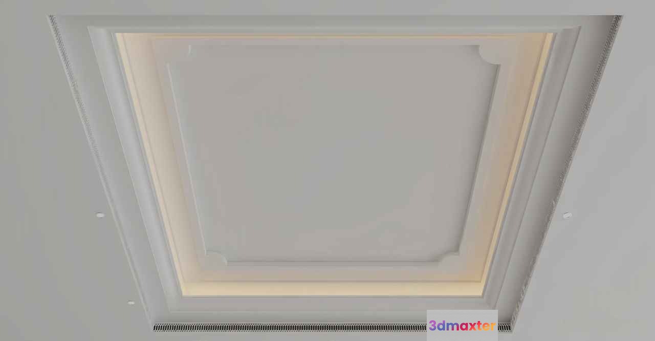 A Square Ceiling Light Fixture 3D Model - 13919 - VRAY Render