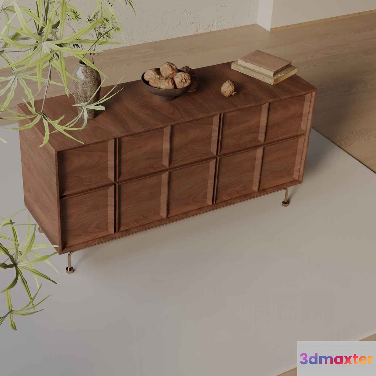 Mid-Century Modern Dresser 3D Model - 15891 - VRAY Render