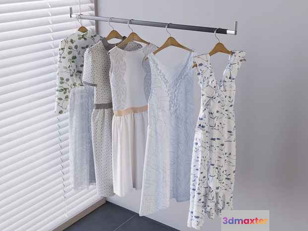 White Dresses 3D Model - 14618 - VRAY Render