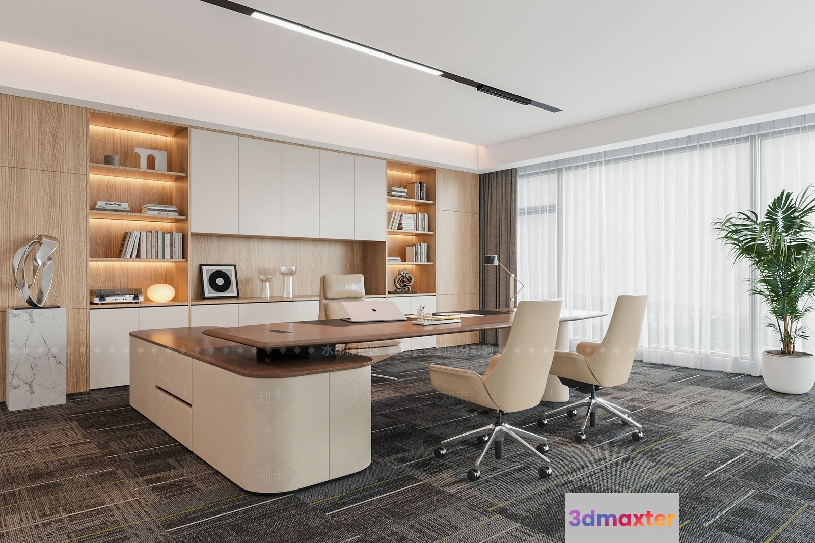Modern Office Space 3D Model - 3876 - VRAY Render